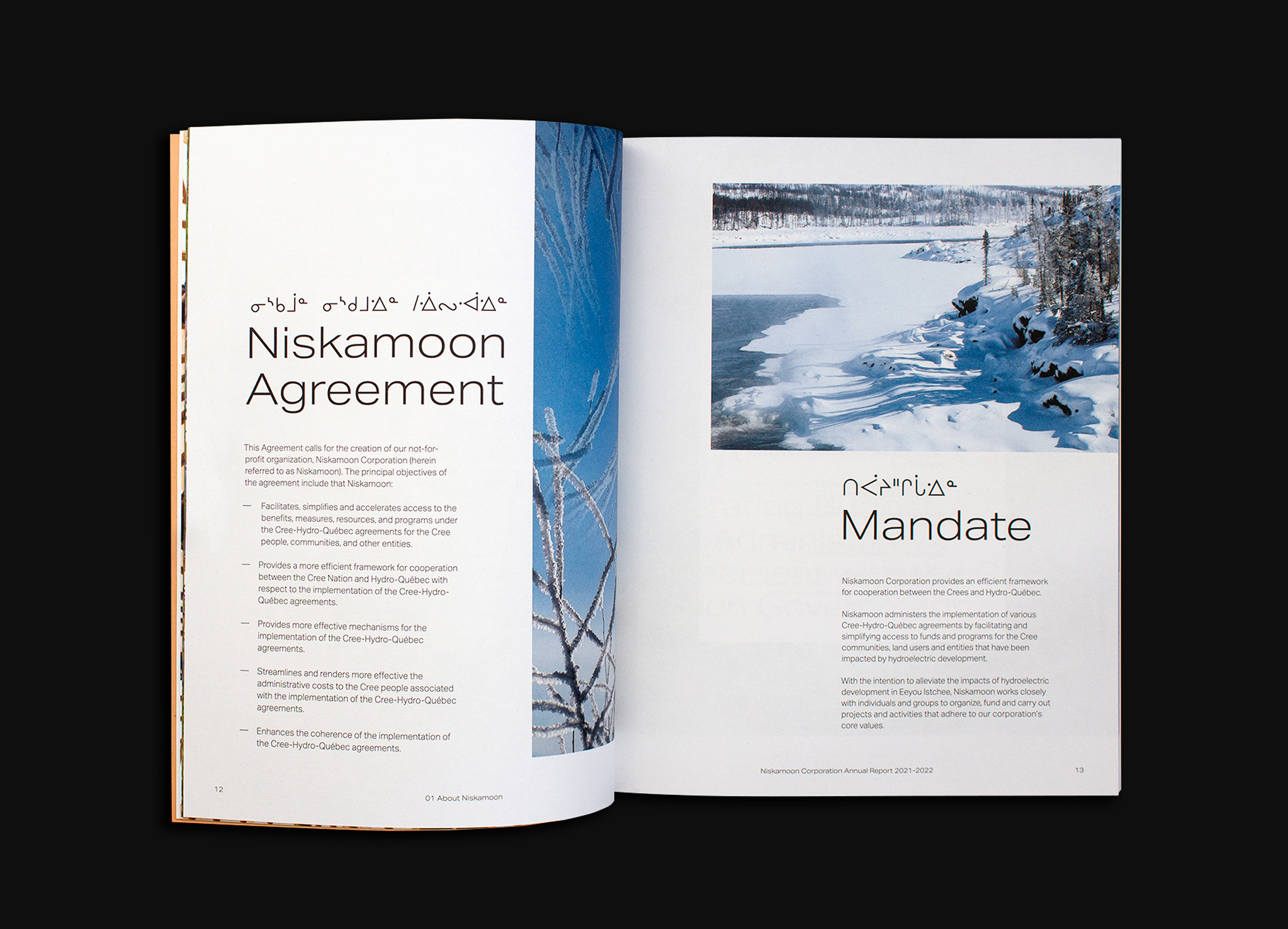 Niskamoon_202122-1 An open book displays pages titled