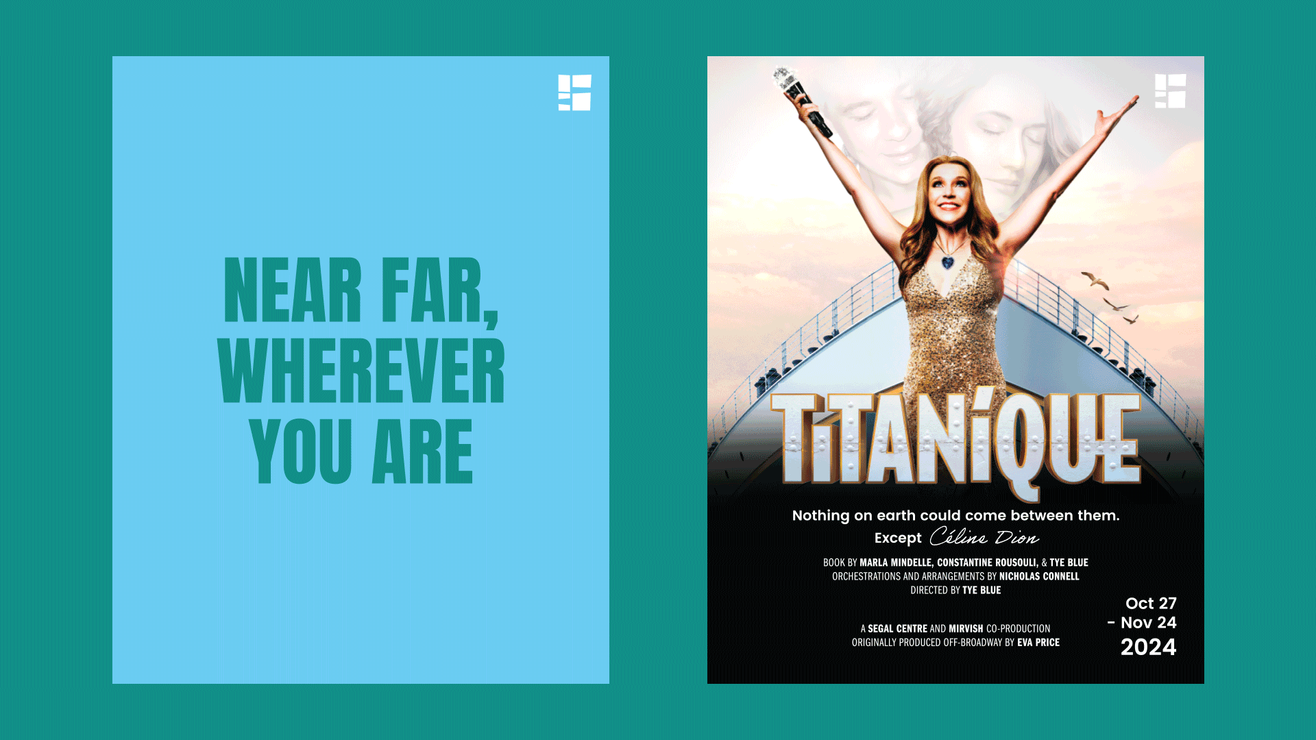 Segal_202425-2 A promotional image features two panels: on the left, blue background with text